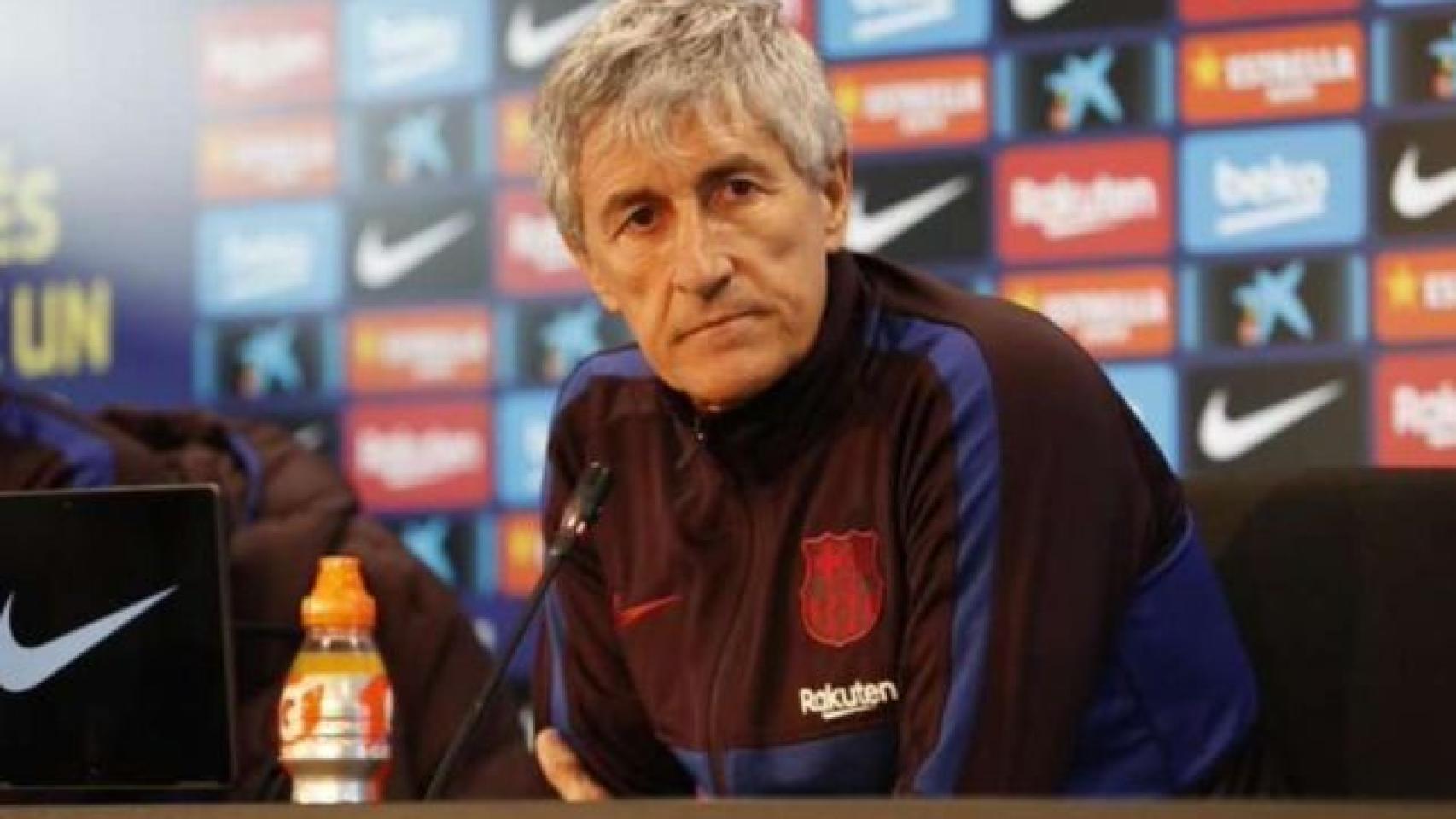 Quique Setién, en rueda de prensa