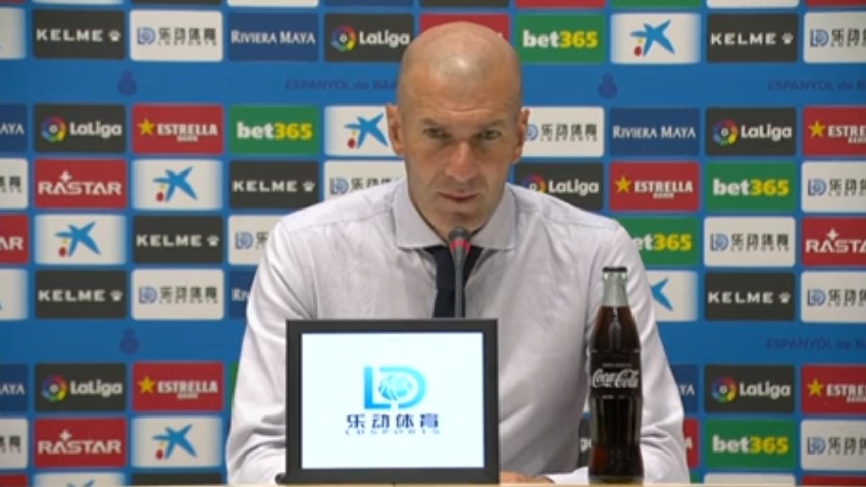 Zidane en rueda de prensa en el RCDE Stadium