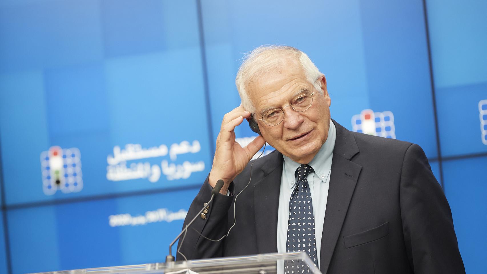 El jefe de la diplomacia de la UE, Josep Borrell, durante la rueda de prensa de este martes
