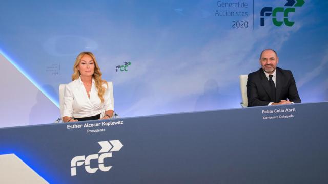 La presidenta de FCC, Esther Alcocer Koplowitz, y su consejero delegado, Pablo Colio.