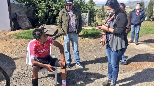 Nairo Quintana después de su accidente