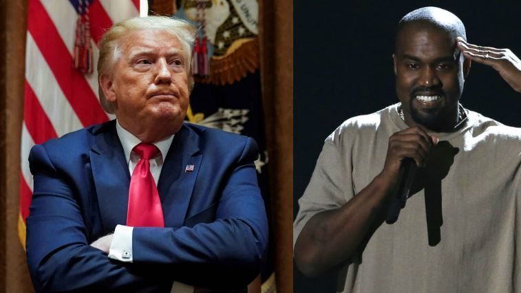 El presidente de los EEUU Donald Trumo, y el rapero Kanye West.