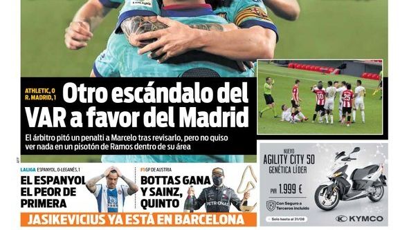 La portada del diario Sport (06/07/2020)