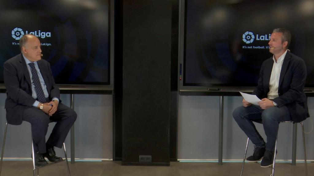 Javier Tebas, durante el World Football Summit