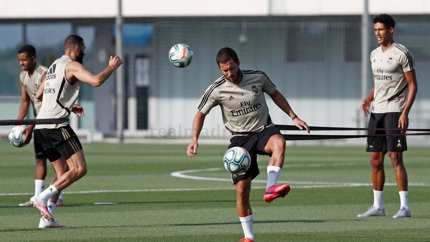 Eden Hazard, durante el entrenamiento del Real Madrid