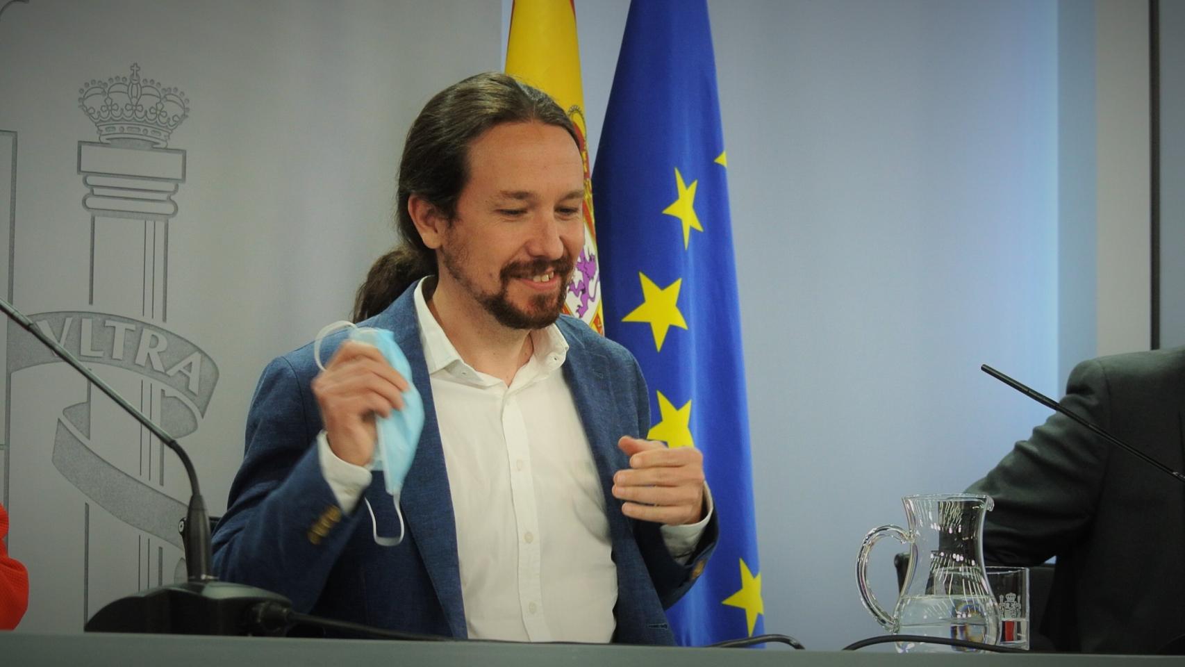 Pablo Iglesias, vicepresidente segundo del Gobierno, en rueda de prensa tras el Consejo de Ministros.