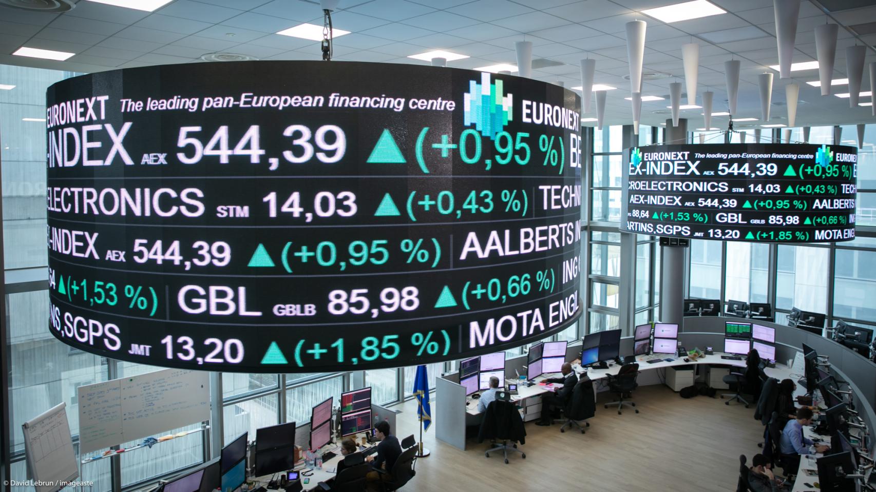 Sala de cotizaciones de Euronext.