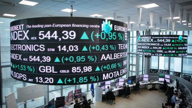 Sala de cotizaciones de Euronext.