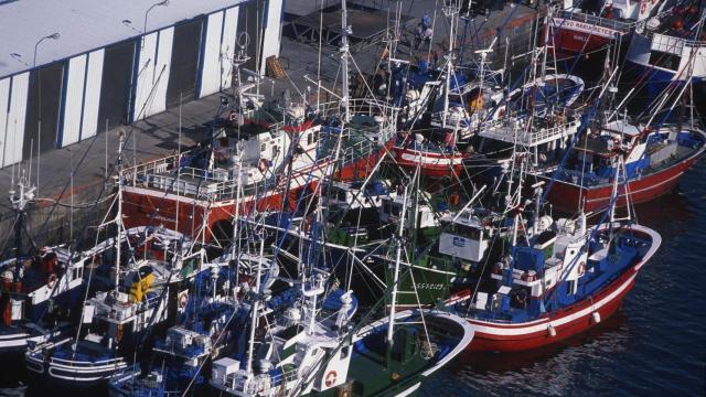 Vista aérea del puerto de Burela