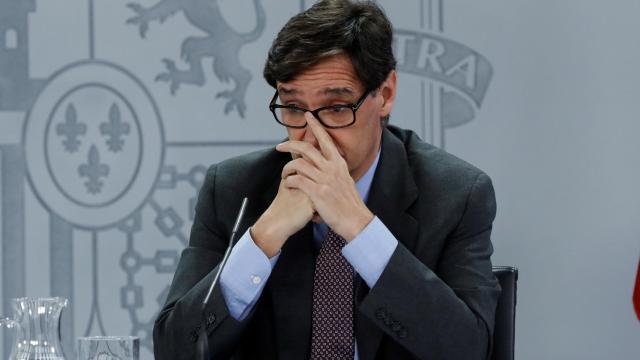 El ministro de Sanidad, Salvador Illa, durante una rueda de prensa.