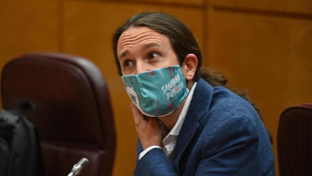 El vicepresidente segundo del Gobierno, Pablo Iglesias, este martes en el Senado.