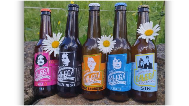 Las cervezas con las imágenes de mujeres ilustres de Galicia.