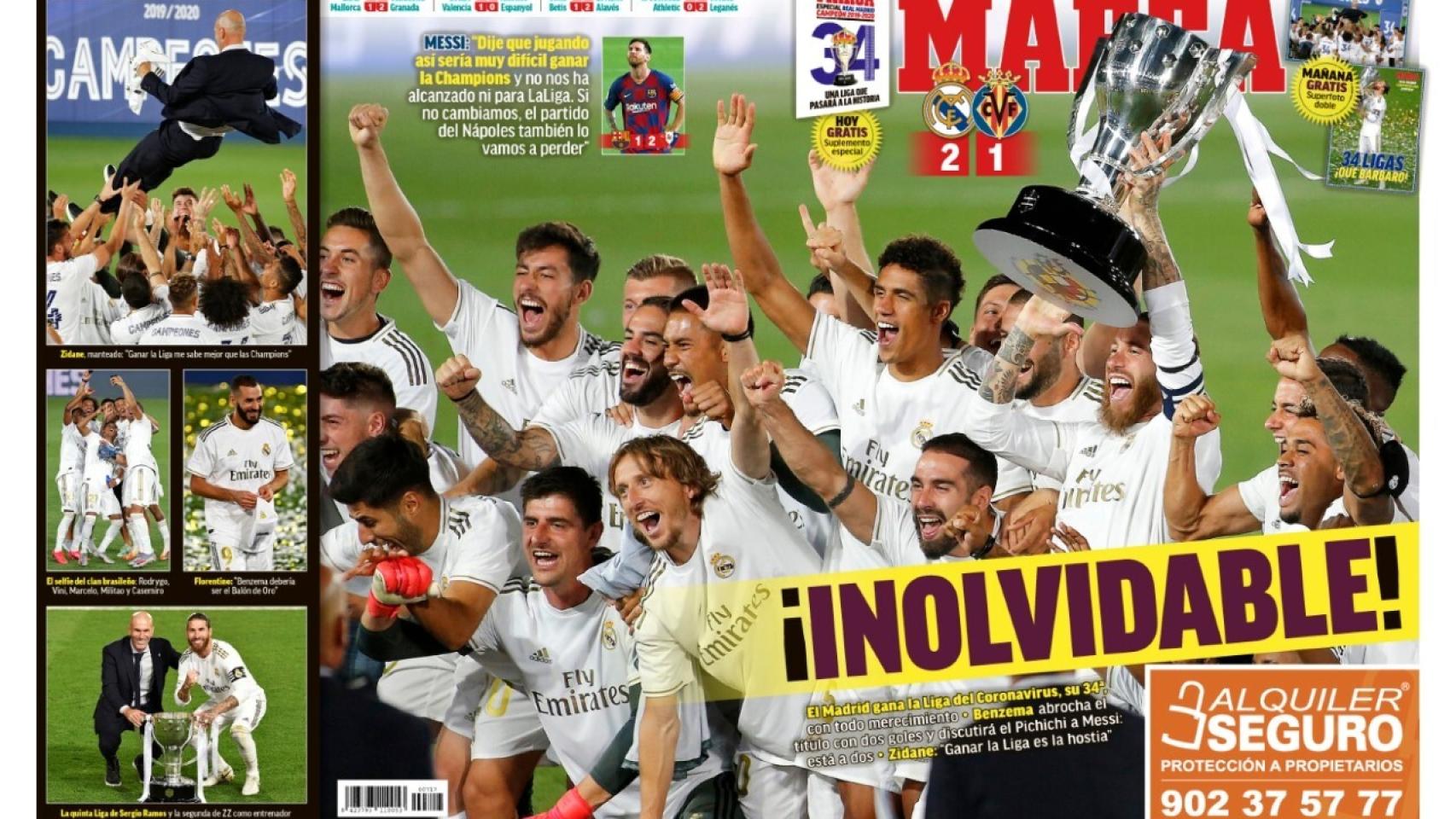 La portada del diario MARCA (17/07/2020)