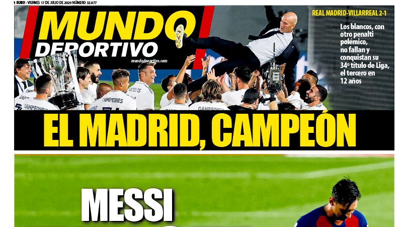 La portada del diario Mundo Deportivo (17/07/2020)
