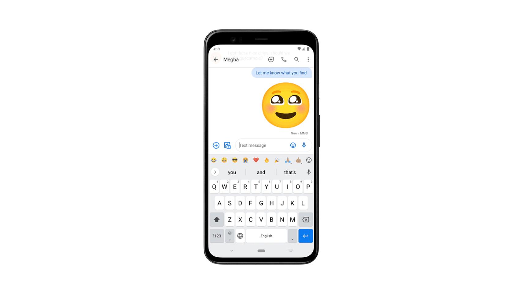 Nueva barra de emojis en el teclado de Google.
