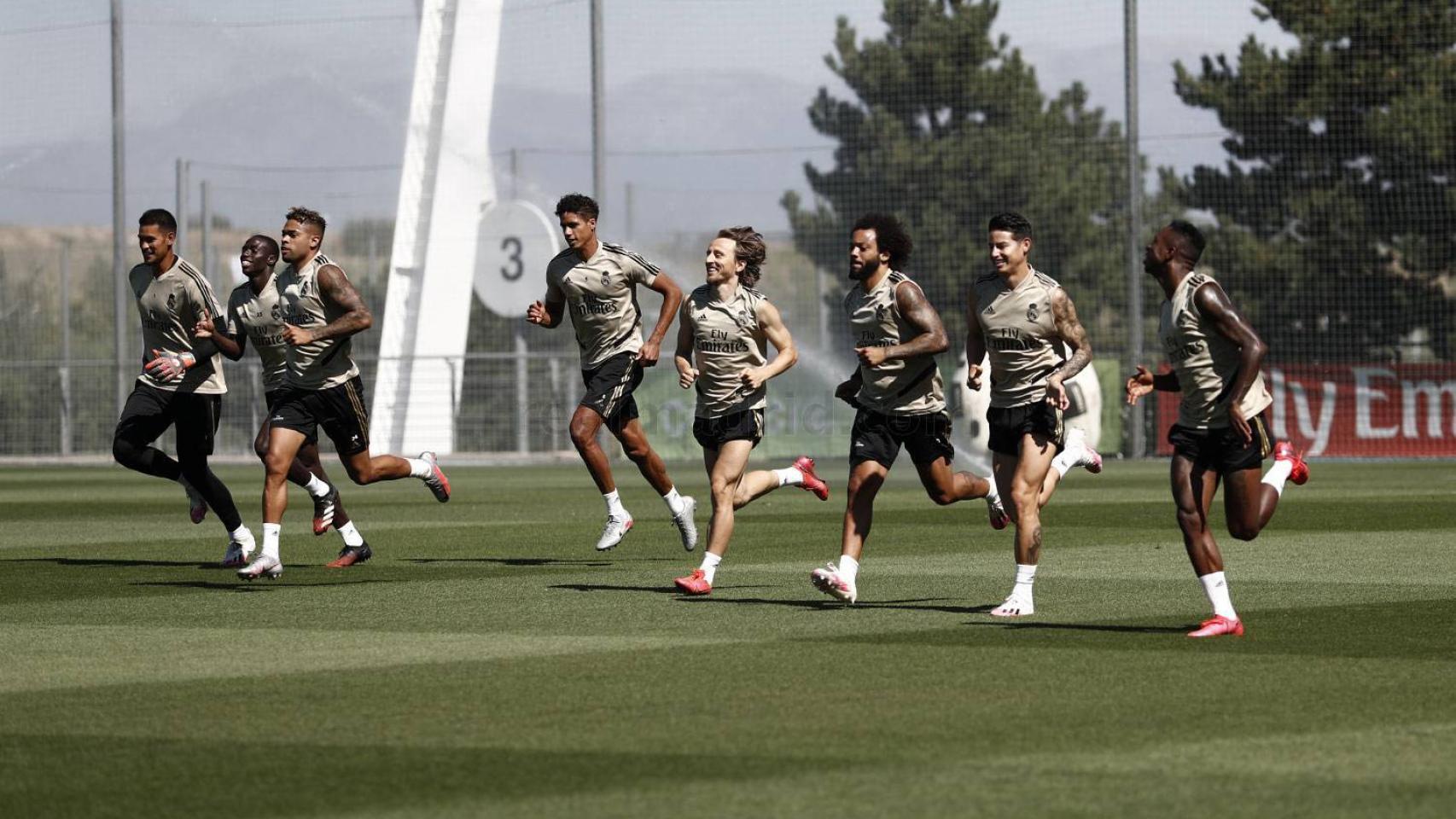 Entrenamiento de los jugadores del Real Madrid