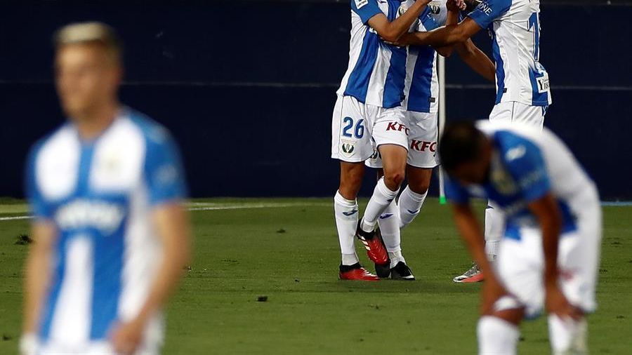 El Leganés celebra un gol ante el Real Madrid