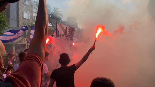 Recibimiento al Deportivo en Riazor.