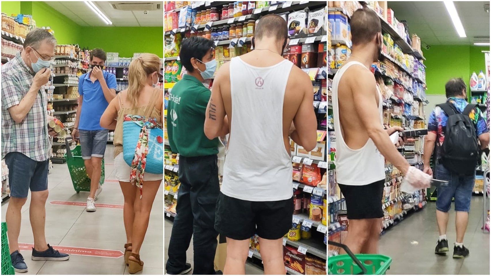 Una tarde en los supermercados de Madrid: sin distancia ni lavado de manos, da miedo