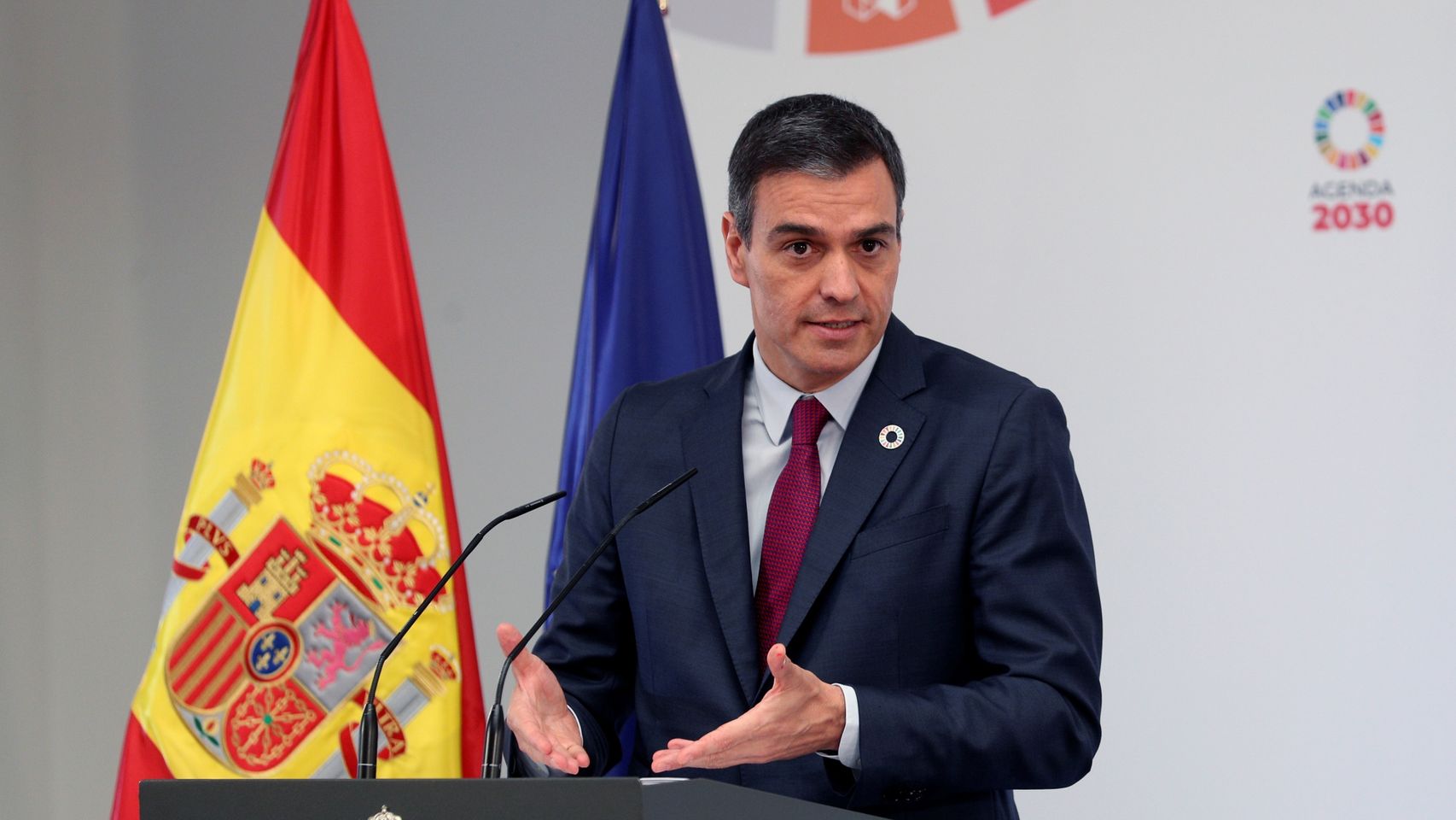 El presidente del Gobierno, Pedro Sánchez, este miércoles, durante la presentación del Plan para la FP.