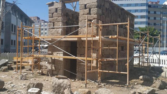 Obras de rehabilitación del hórreo de San Roque de Afuera