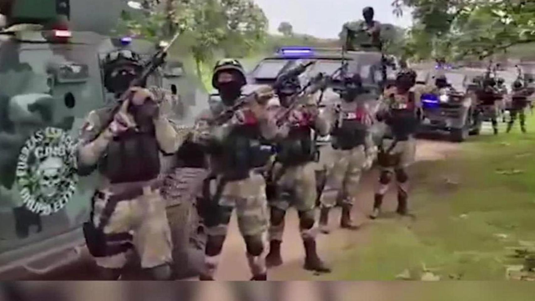 Los miembros de Jalisco Nueva Generación en un vídeo de 2020.