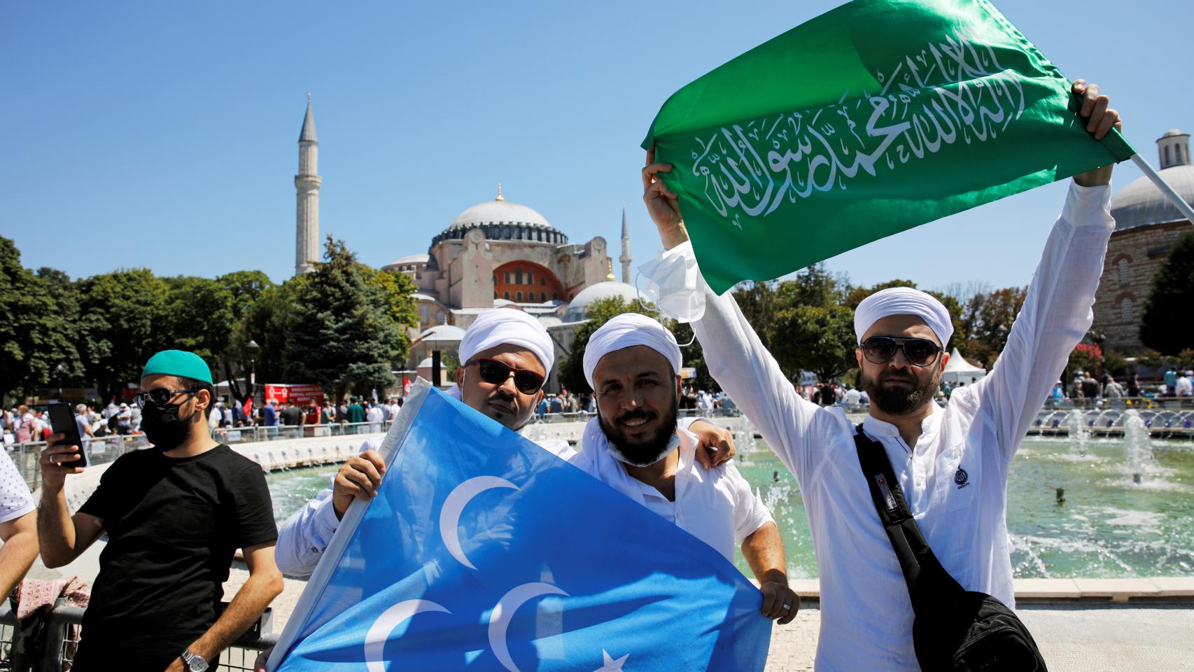 Friday prayers at Hagia Sophia Grand Mosque for the first time in 86 years, in Istanbul