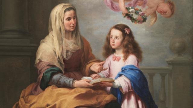Santa Ana, junto a su hija María.