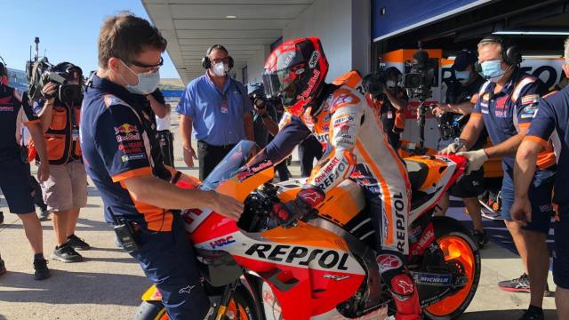 Marc Márquez sale al circuito de Jerez