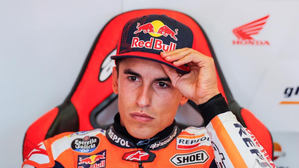 Marc Márquez, en el box de Repsol Honda