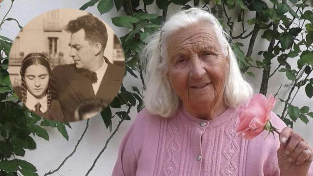 Pilar Chaves, en su casa de Marbella; a la izquierda, de niña con su padre.