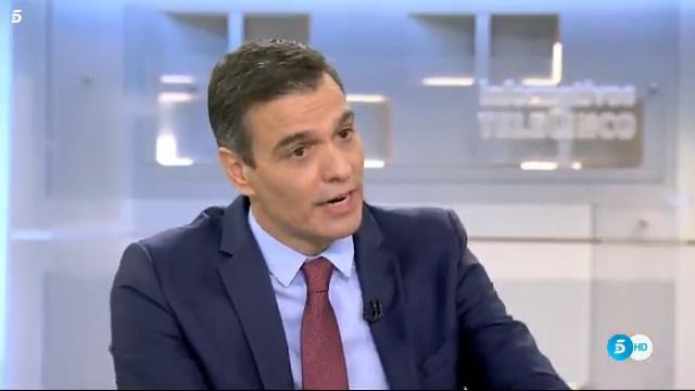 Pedro Sánchez, presidente del Gobierno, en Tele 5.