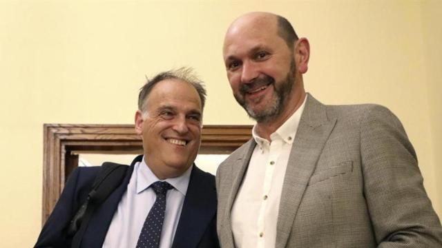 Javier Tebas con Rafael Louzán.