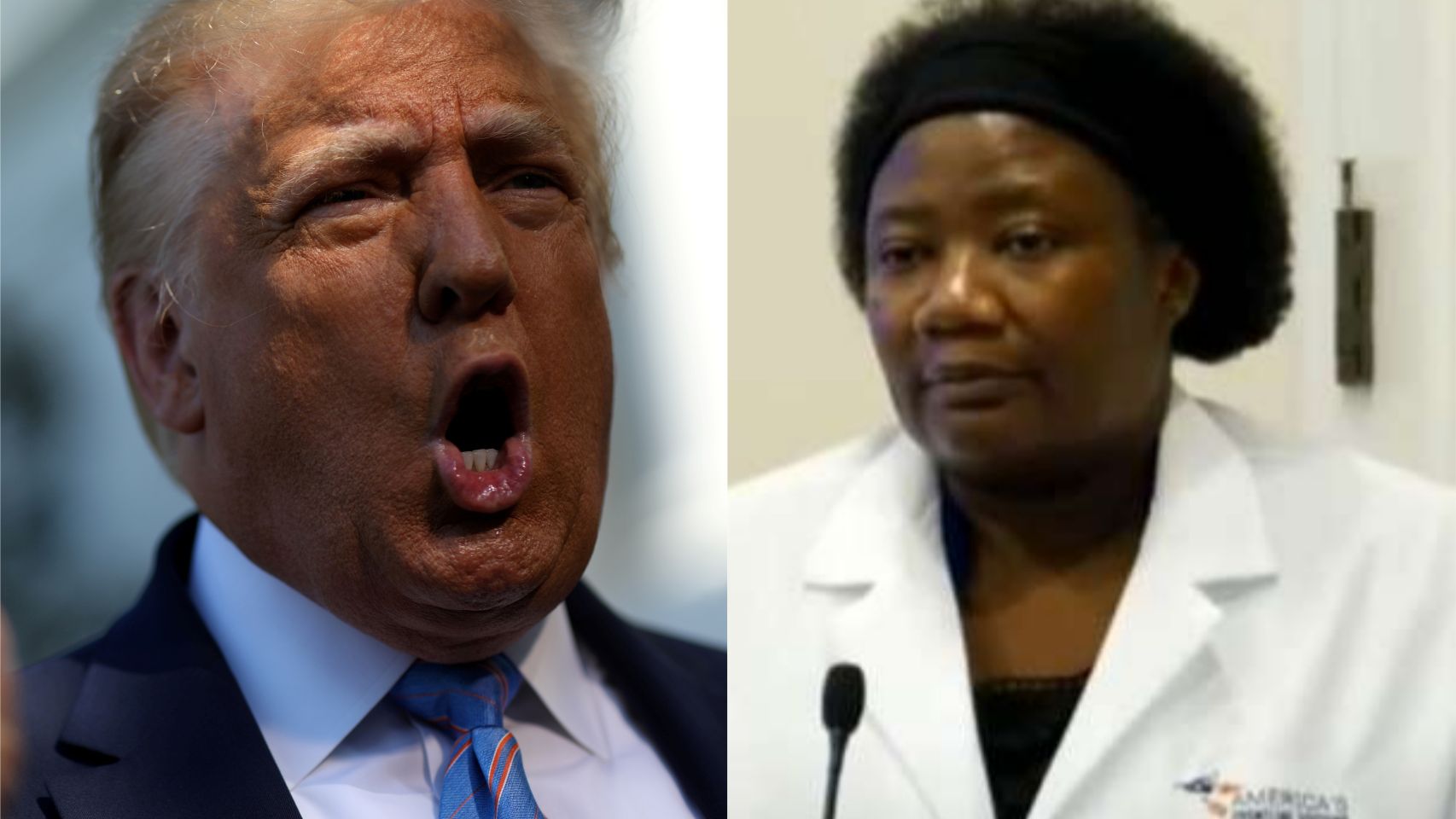 Donald Trump y la doctora Stella Immanuel.