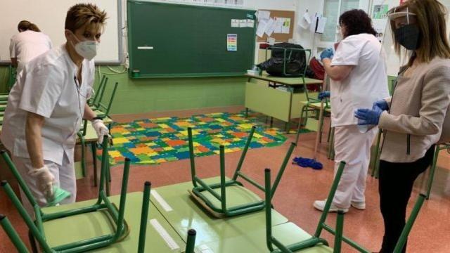 Imágenes de un colegio durante la pandemia