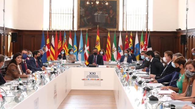 Pedro Sánchez, presidente del Gobierno, durante la Conferencia de Presidentes.