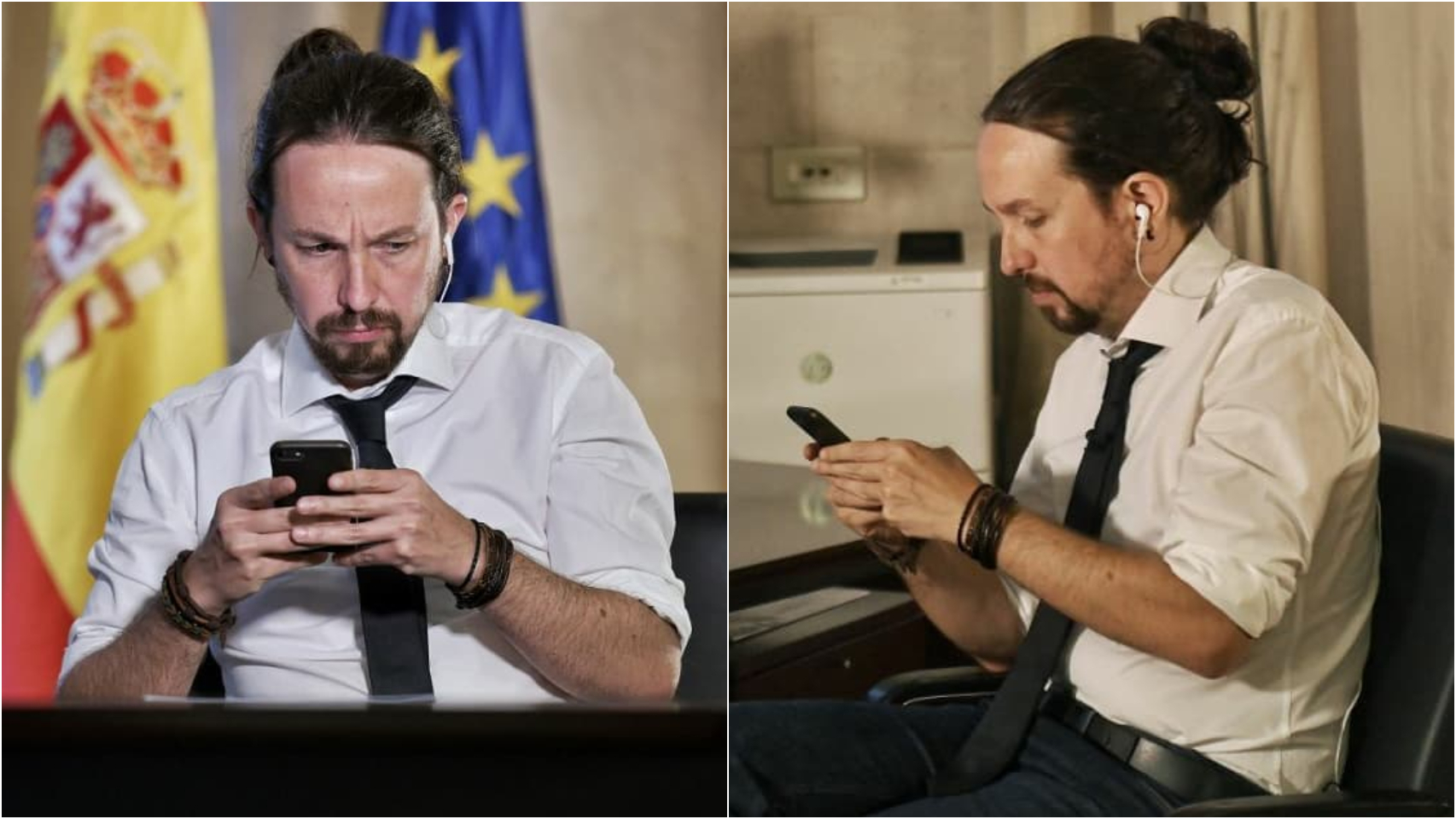El vicepresidente segundo del Gobierno, Pablo Iglesias, estrenando nuevo 'look'.