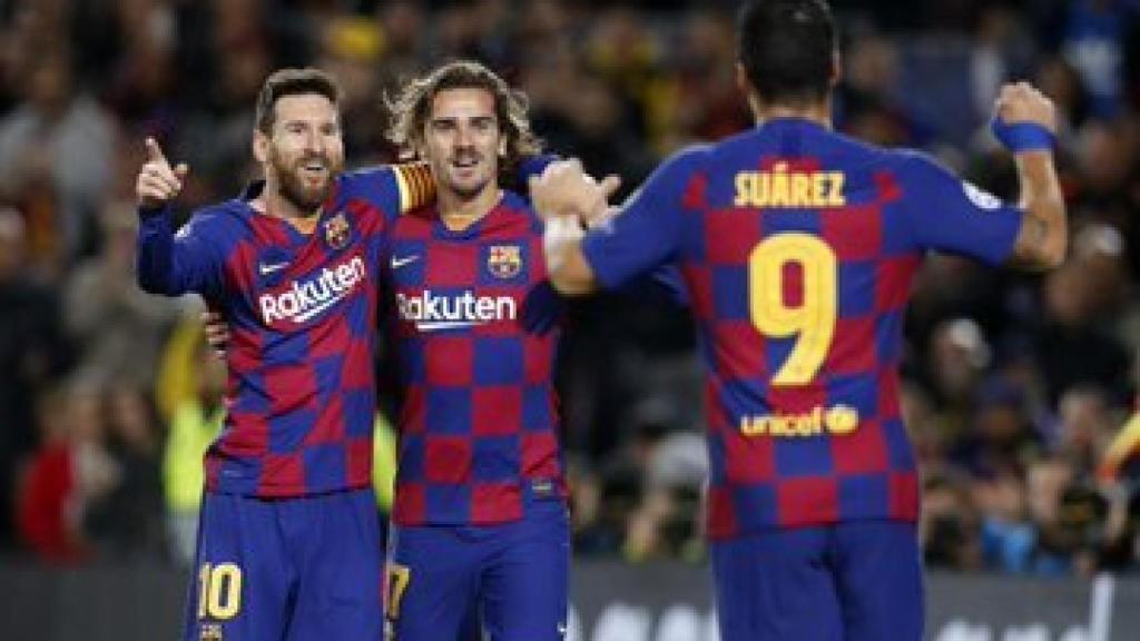 Leo Messi, Antoine Griezmann y Luis Suárez