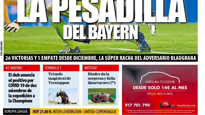 La portada del diario Mundo Deportivo (10/08/2020)