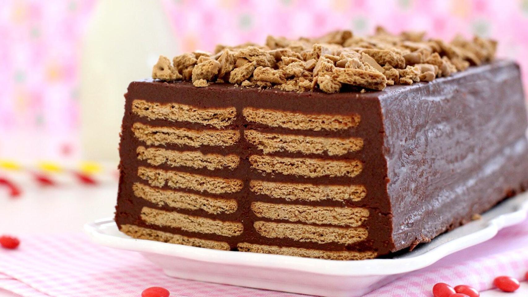 Receta tarta de galletas y chocolate de la abuela