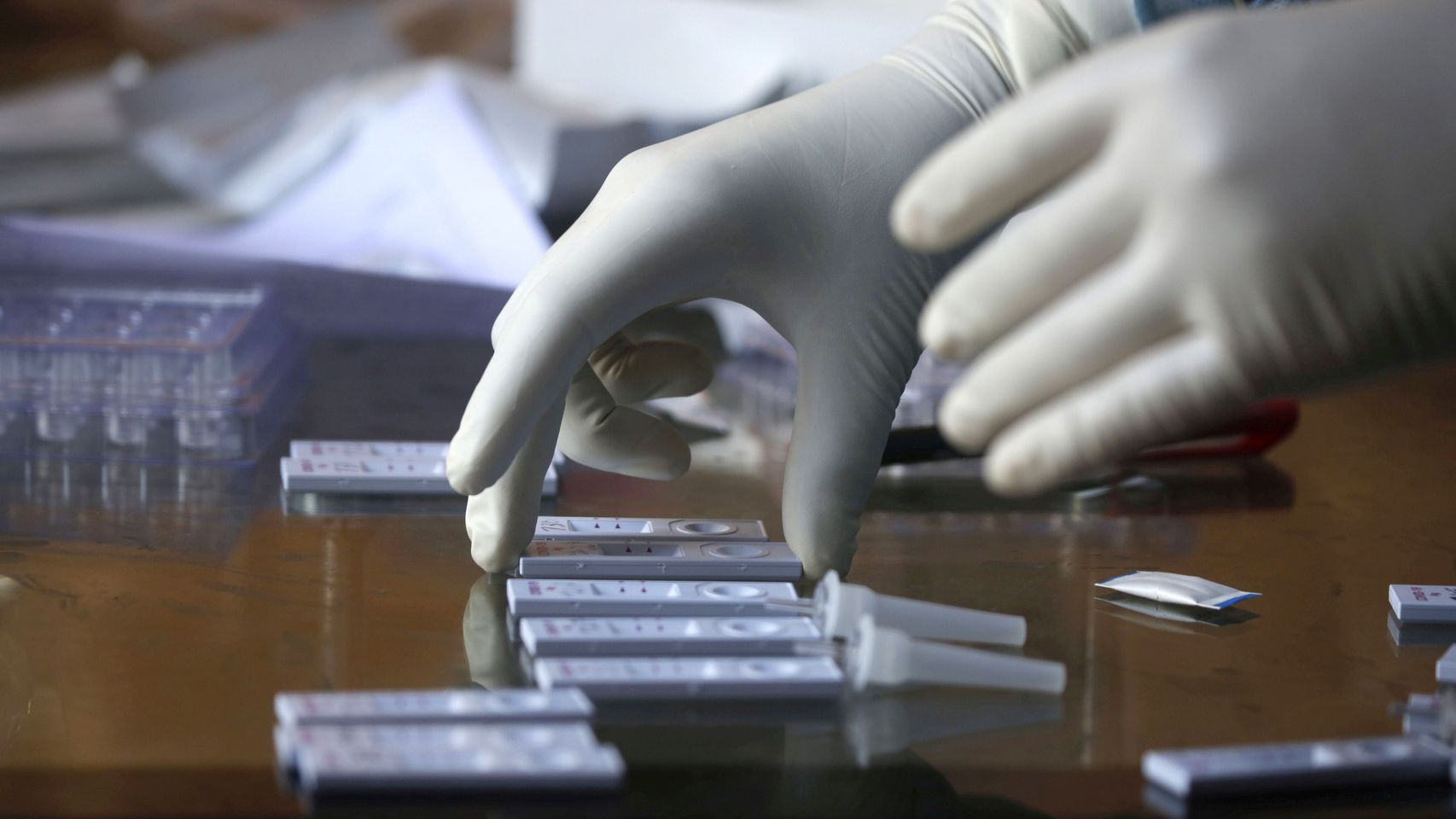 Científicos analizando muestras.
