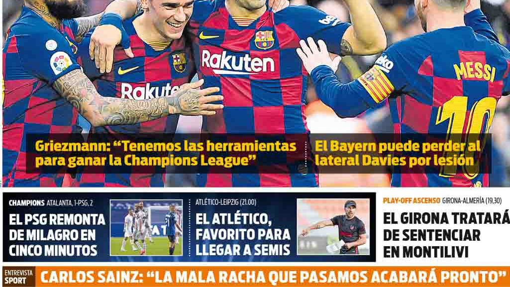 Portada Sport 13-08-2020