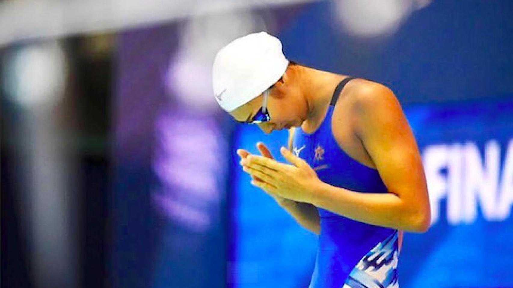 Rikako Ikee antes de una competición