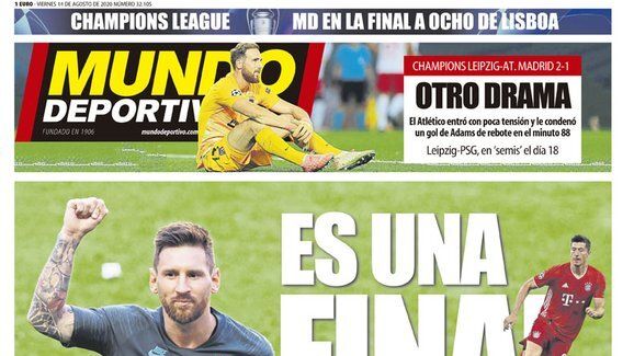 Portada Mundo Deportivo 14-08-2020