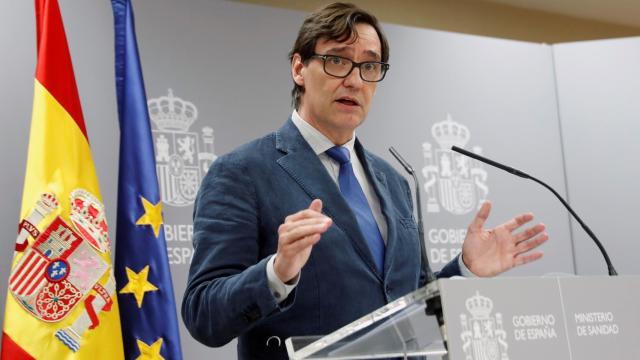 El ministro de Sanidad, Salvador Illa, en la rueda de prensa posterior al Consejo Interterritorial.