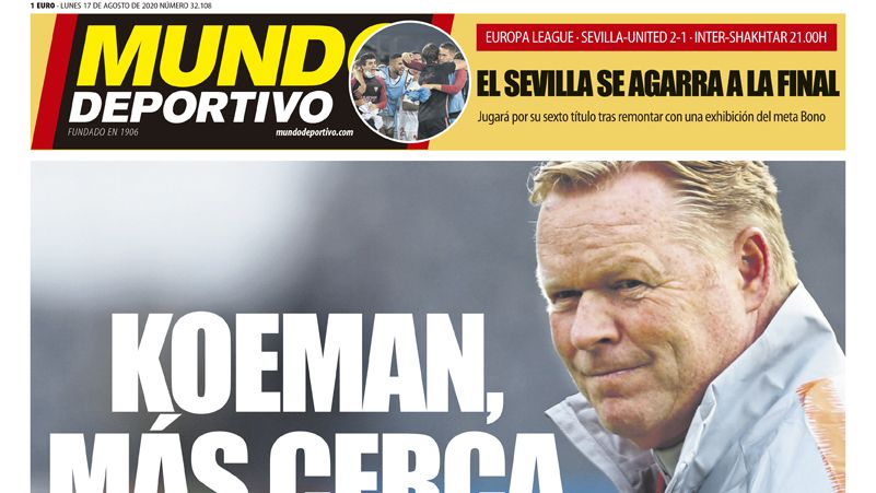 La portada del diario Mundo Deportivo (17/08/2020)