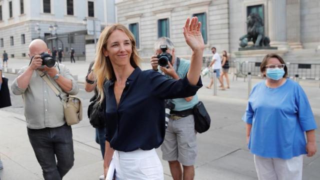 Cayetana Álvarez de Toledo, momentos antes de comunicar su cese como portavoz parlamentaria del PP.