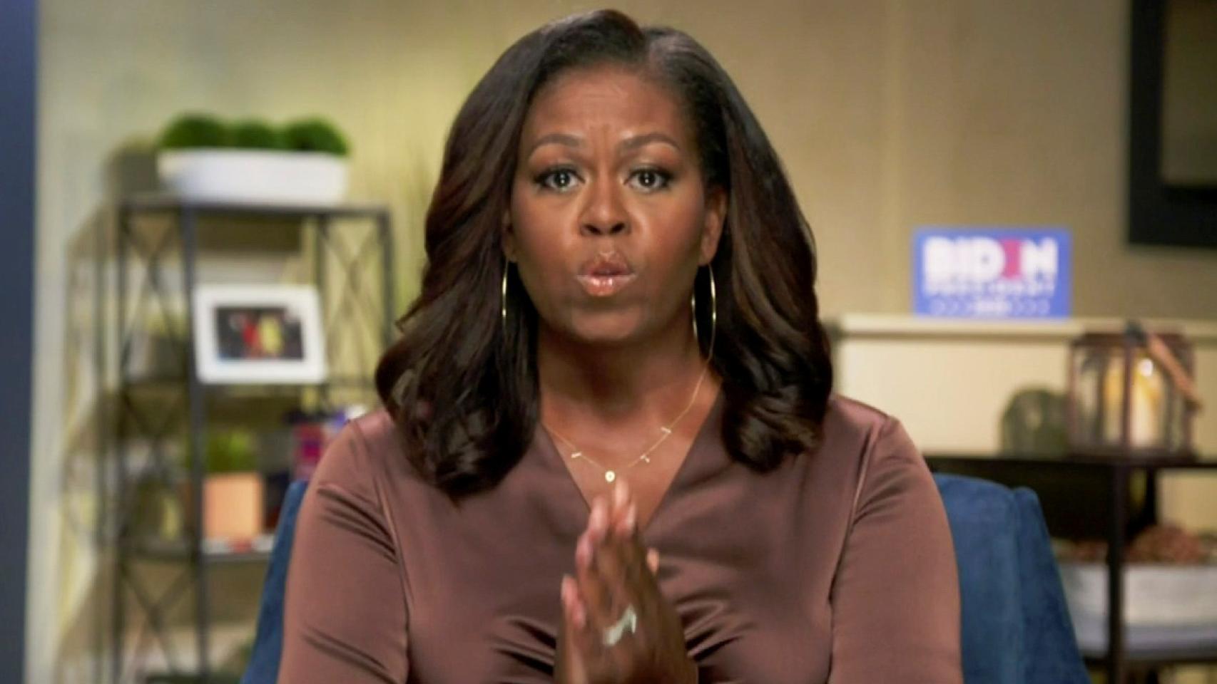 Michelle Obama en su intervención en la Convención Nacional Demócrata.