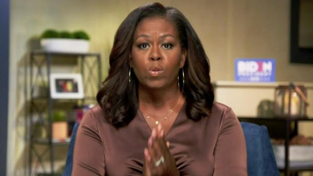 Michelle Obama en su intervención en la Convención Nacional Demócrata.