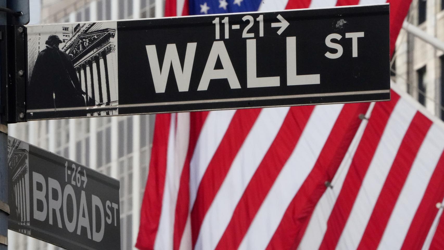 Indicador de Wall Street, donde se ubica la Bolsa de Nueva York.